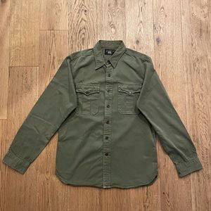 RRL army green medium shirt